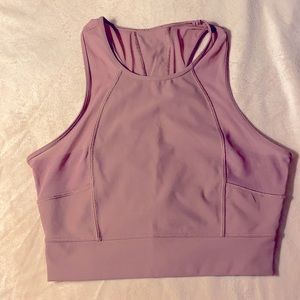 Lululemon light pink fitted crop tank top - Size 8